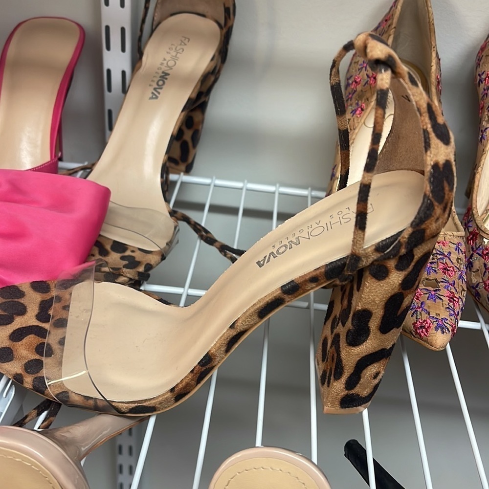 Strappy Leopard Print Heel